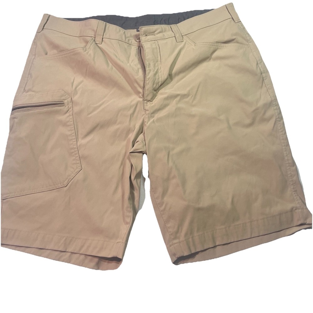Eddie Bauer Shorts Mens 38 Khaki Outdoor Lightweight Nylon‎ Stretch Cargo Pocket
